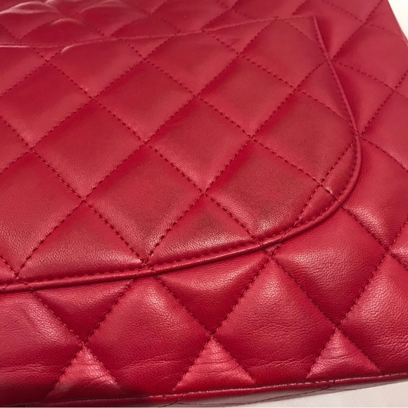 SOLD - Chanel Classic Single Flap Jumbo Red - Picture 8 of 11